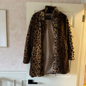 Brown leopard/cheetah furry coat